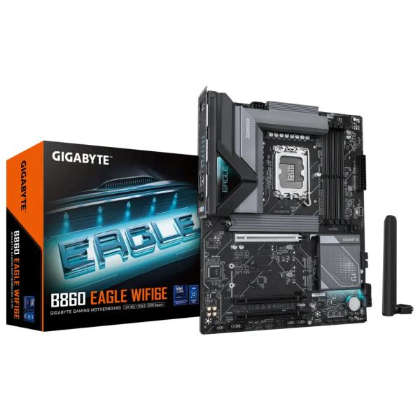 Gigabyte b860 eagle wifi6e, atx, lga1851, intel b860, 4x ddr5, 2.5 gbe, wi-fi 6e, bt 5.3, usb type-c