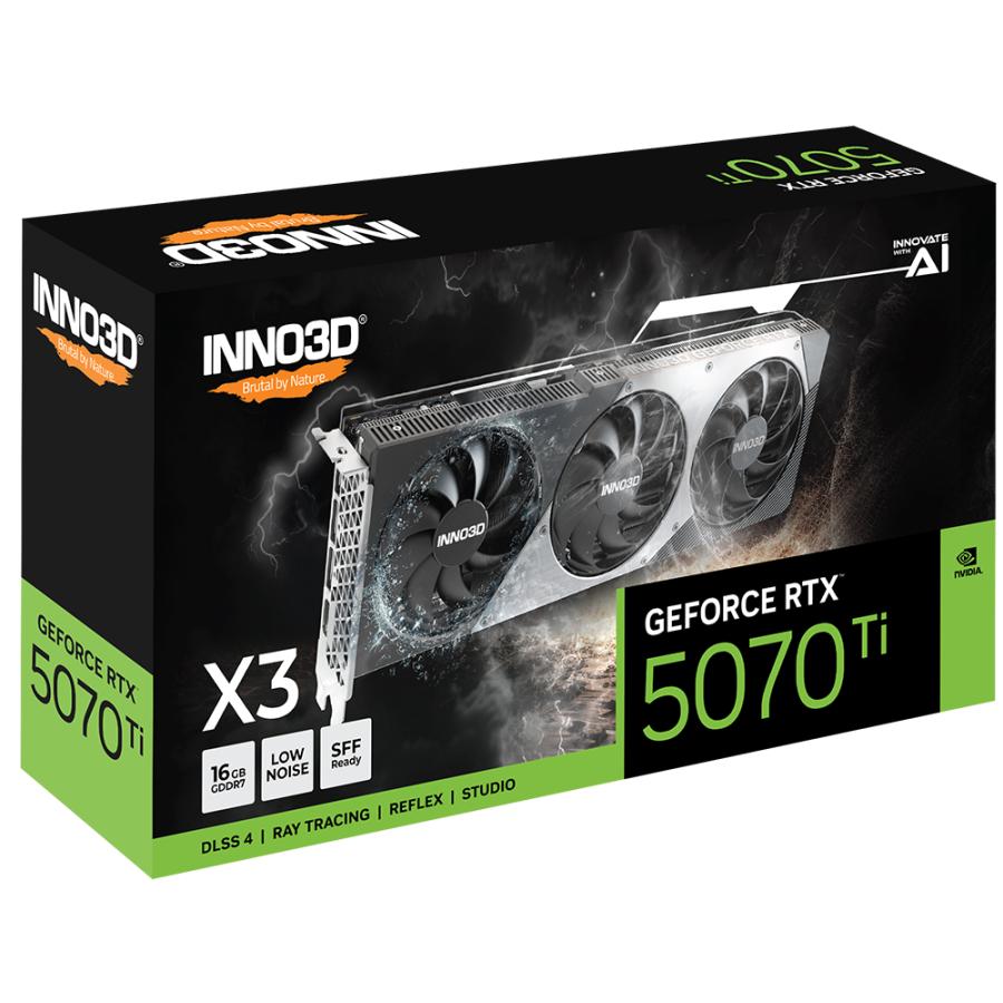 Inno3d n507t3-16d7x-176068w rtx5070ti x3 oc white 16gb gddr7 hdmi 3xdp