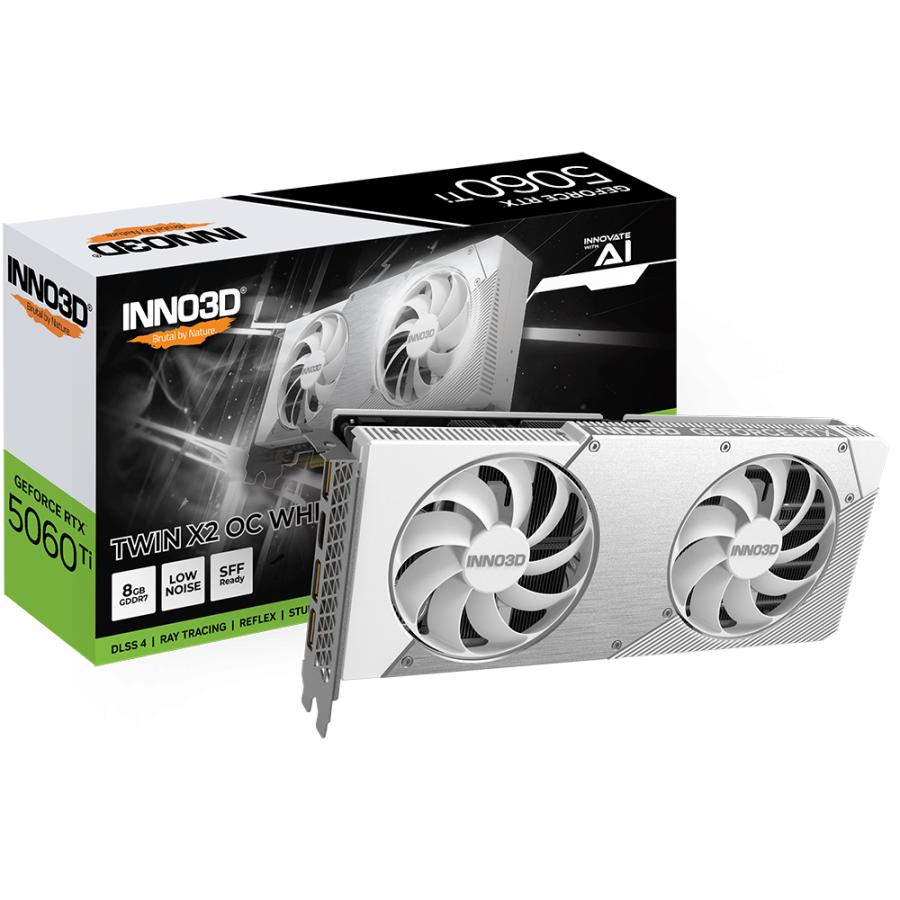 Inno3d n506t2-08d7x-193075w geforce rtx™ 5060 ti 8gb twin x2 oc white