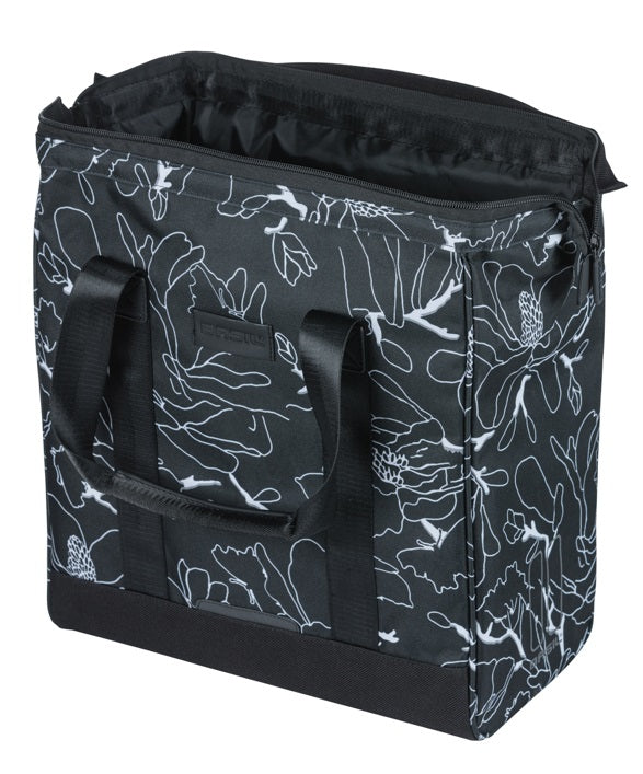 Basil fietsshopper grand flower mik 23l 12 x 35 x 35 cm - zwart