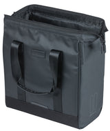 Basil tas grand tarpaulin shopper zwart mik hooks | 23l