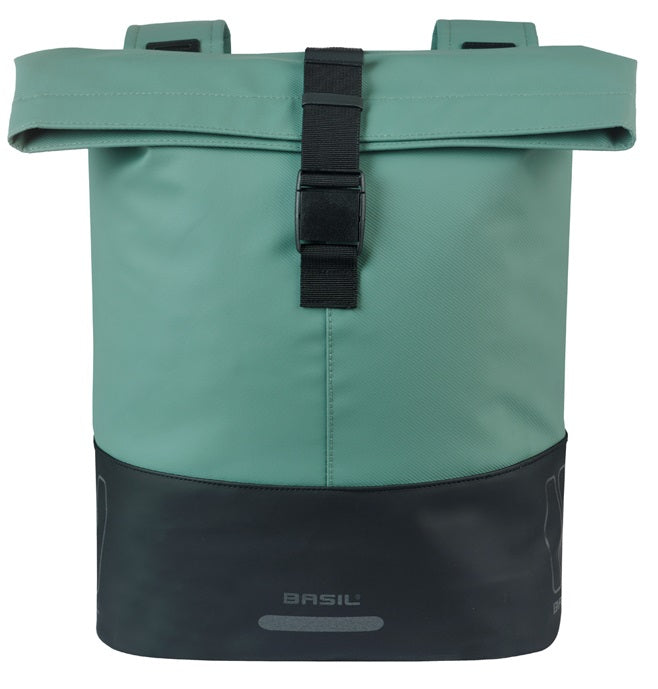 Basil dubbele fietstas cove 28-32l 14 x 29 x 36 cm - groen zwart
