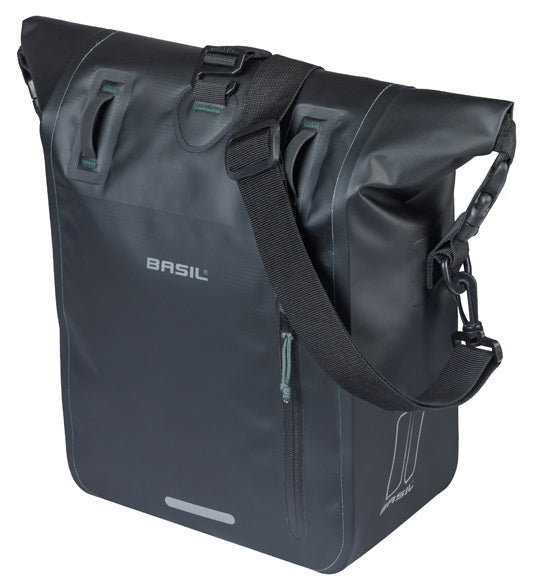 Basil enkele fietstas rivo m tarpaulin mik 12-15l 14 x 25 x 38 cm - zwart