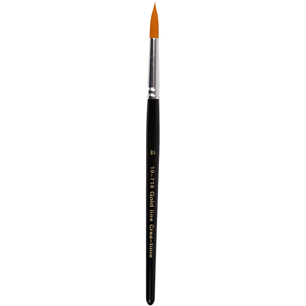 Creativ company gold line penselen, afm 18, l: 20 cm, b: 7 mm, rond, 6 stuk 1 doos
