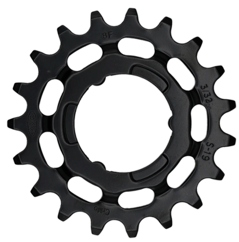 KMC tandwiel R Shimano 19T chromoly black 3 32