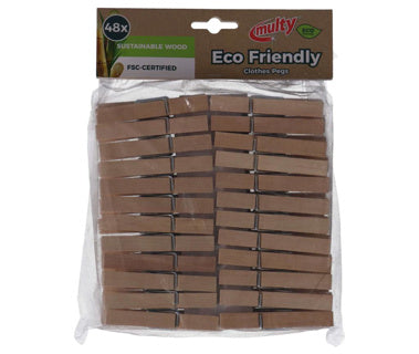 Multy houten wasknijpers 48 stuks