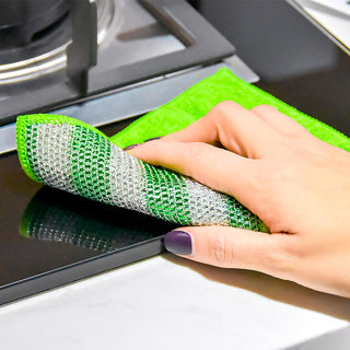 Clean home microvezel schuursponsjes 2 stuks 12x17 cm