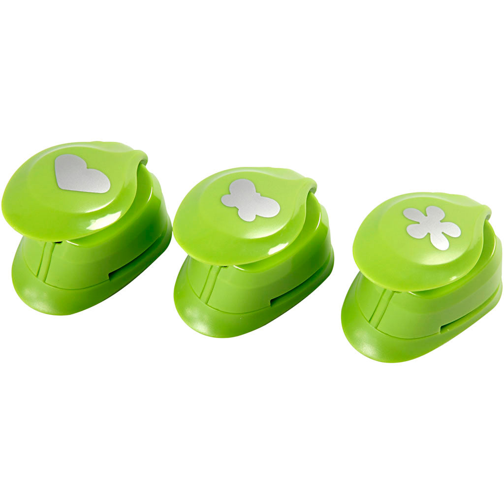 Creativ company ponsenset, bloem, vlinder, hart, afm 25 mm, 3 stuk 1 doos
