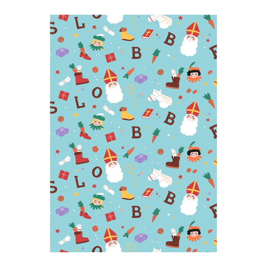 Lobbes sinterklaas inpakpapier, 5mtr.