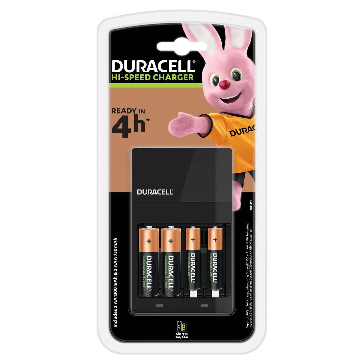 Battery sales europe duracell oplader charger cef14 incl. 2x aa1300mah 2x aaa 750mah, 5dlg.