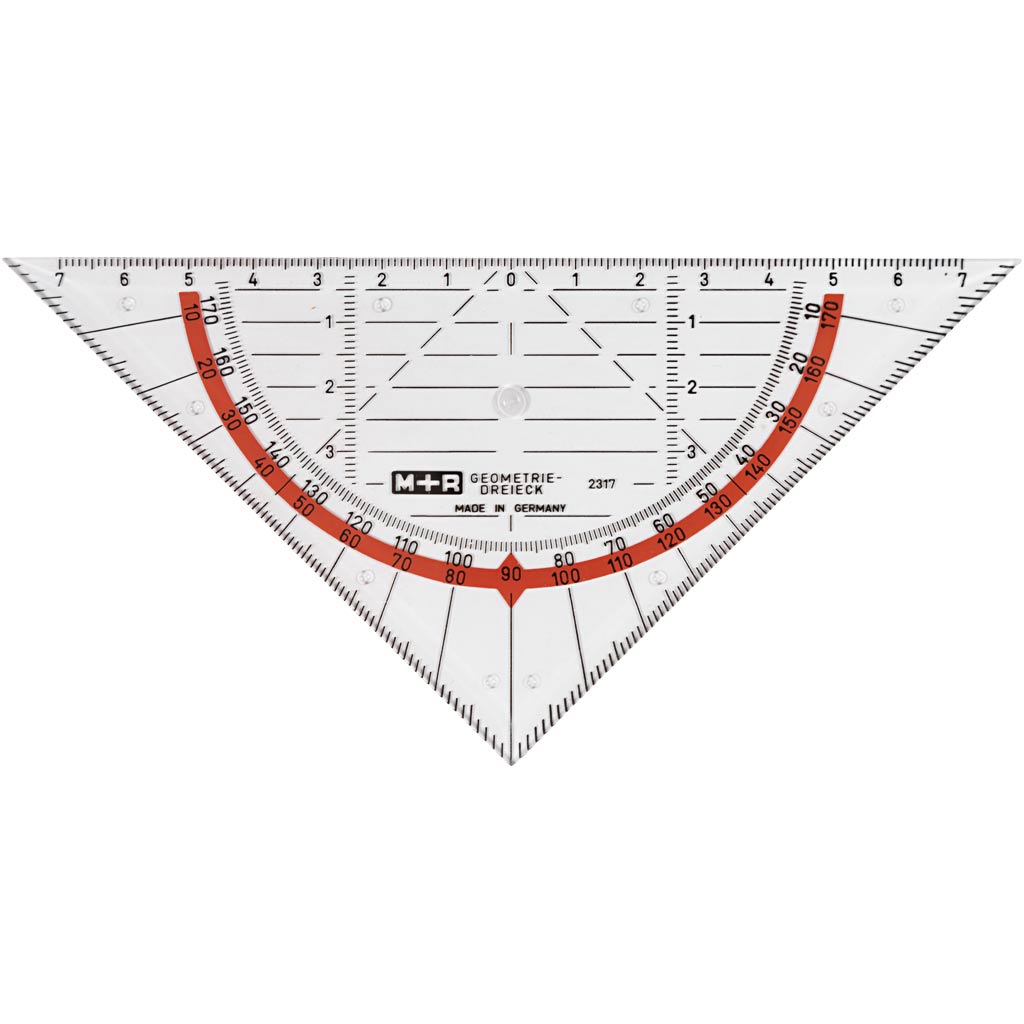 Geodriehoek, b: 16 cm, 1 stuk