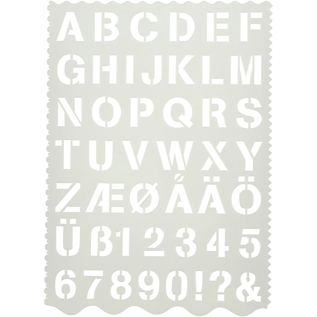 Creativ company sjabloon, letters en cijfers, h: 25 mm, vel 21x29 cm, 1 stuk