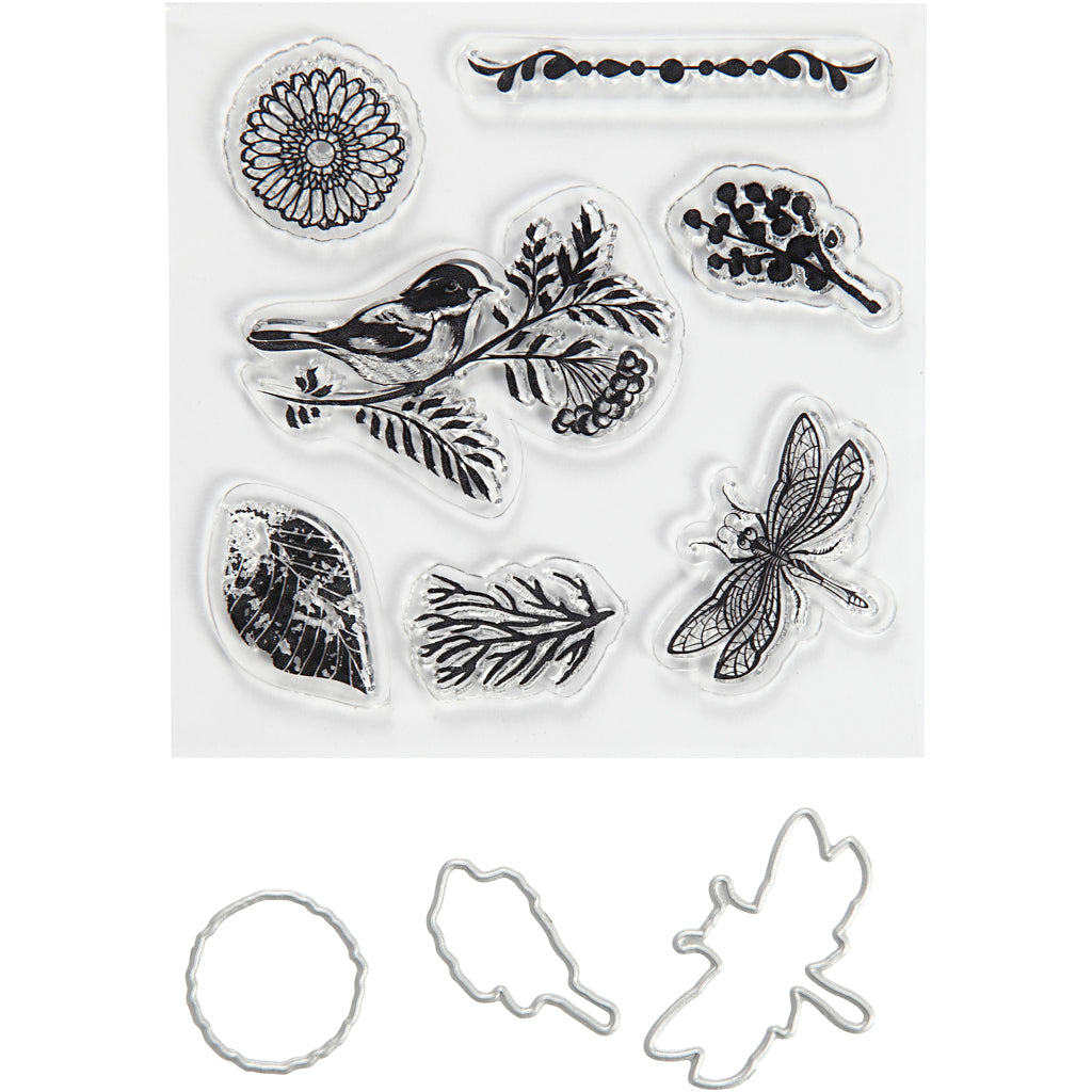 Creativ company stempels en snijmallen, dieren en groen, afm 2,5-6 cm, 1 doos