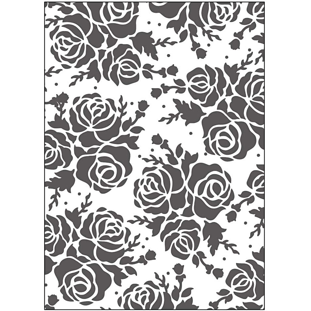 Creativ company embossingfolder, rozen, afm 13x18,5 cm, dikte 2 mm, 1 stuk