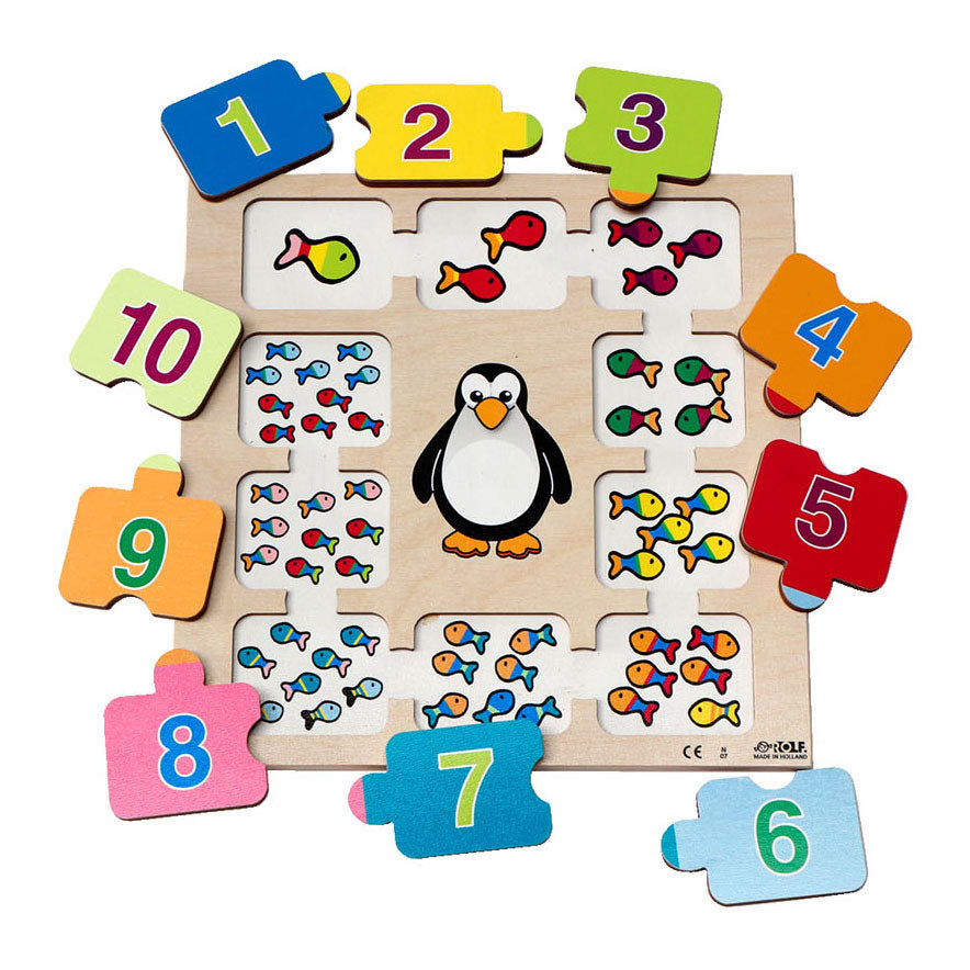 Rolf relief puzzel 10 kleine visjes, 10st.