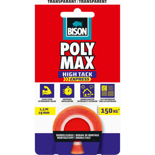 Bison poly max tape transparant 1,5 m