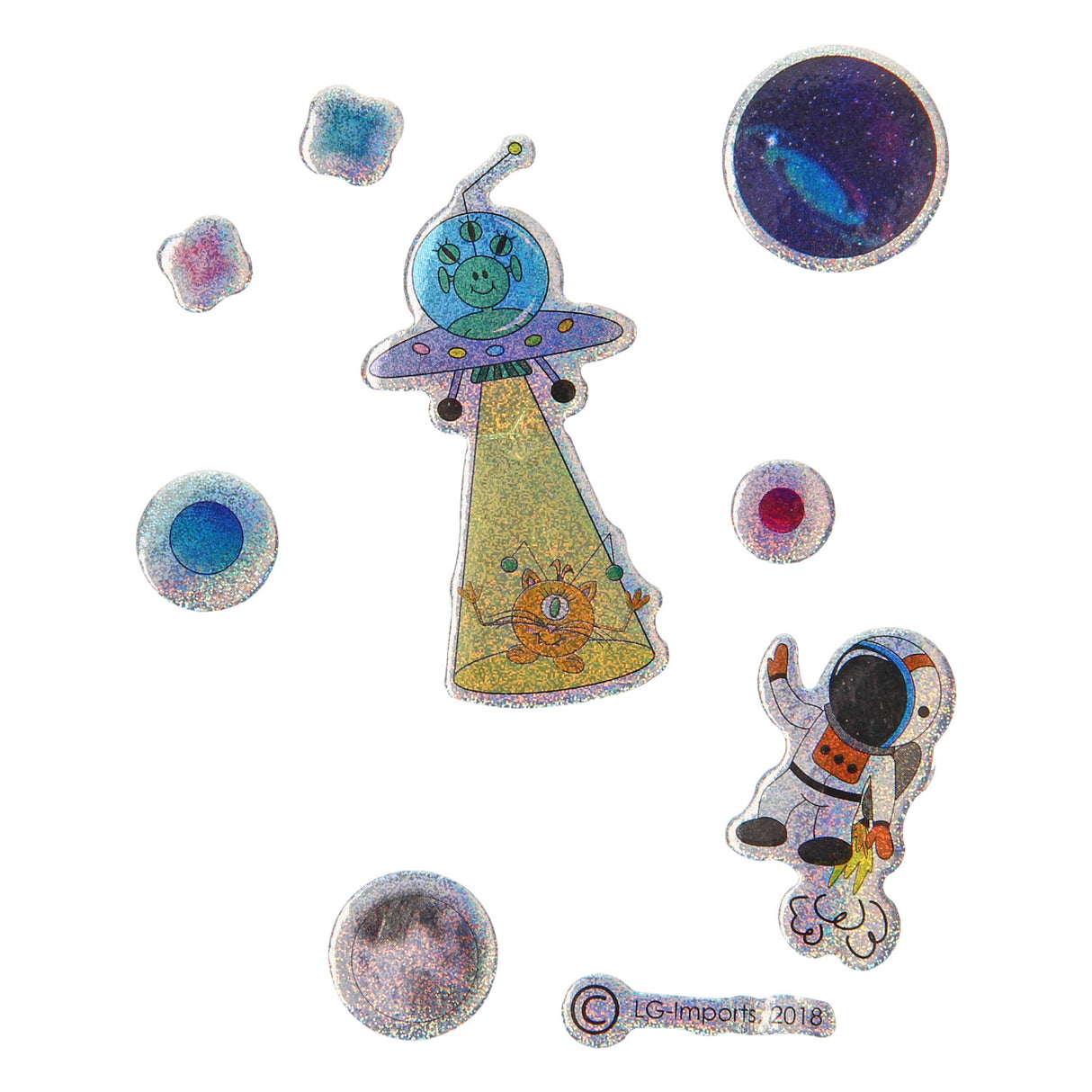 Stickers ruimtevaart glinsterend