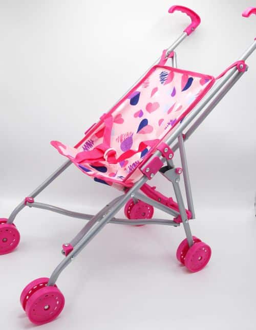 Vedes poppen buggy met hartjes inklapbaar