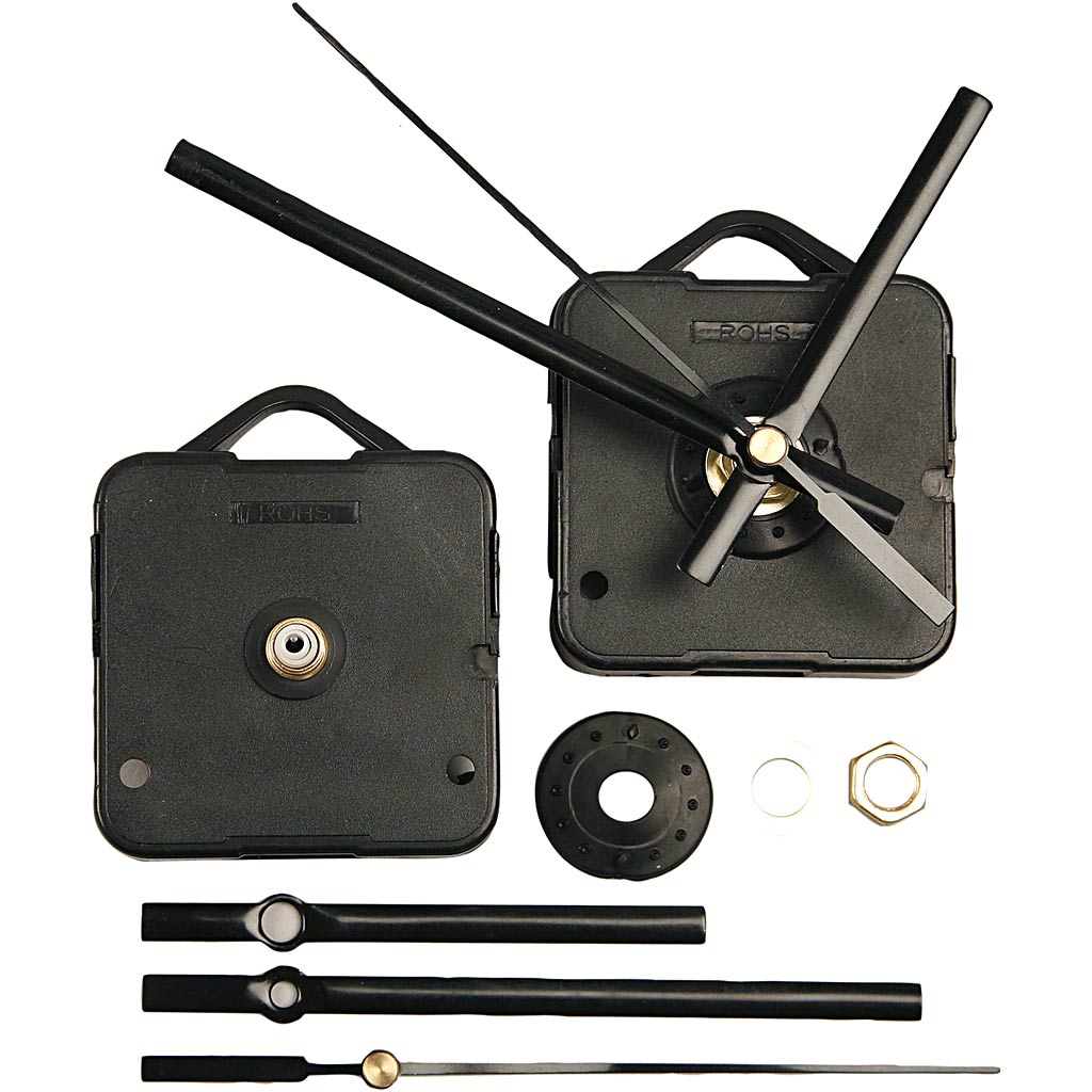 Creativ company klokonderdelen en uurwerken, max. afstand 6 mm, zwart, 1 set