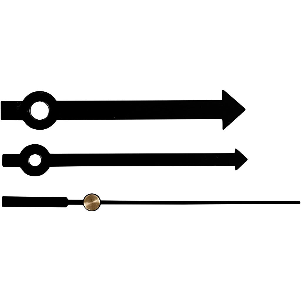 Creativ company wijzers, gatgrootte 4+6 mm, zwart, 1 set