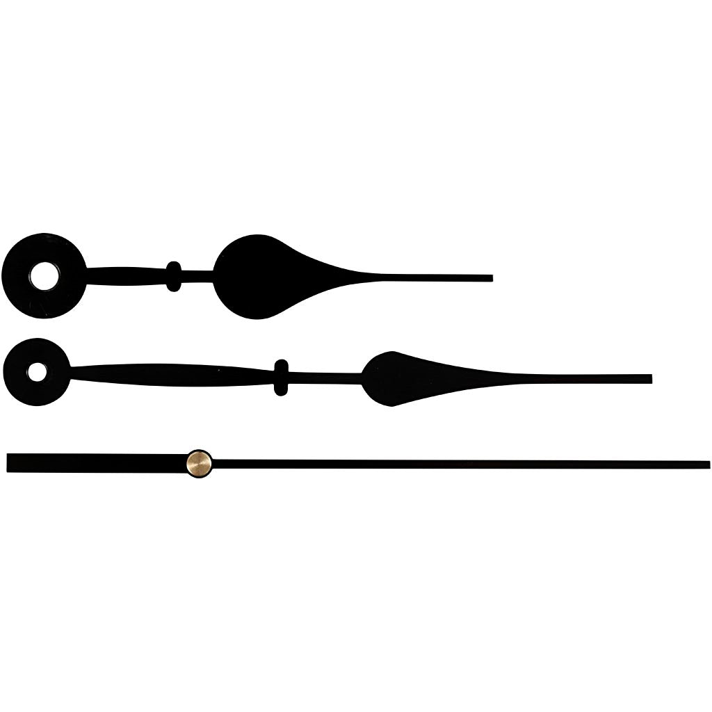 Creativ company wijzers, gatgrootte 4+6 mm, zwart, 1 set