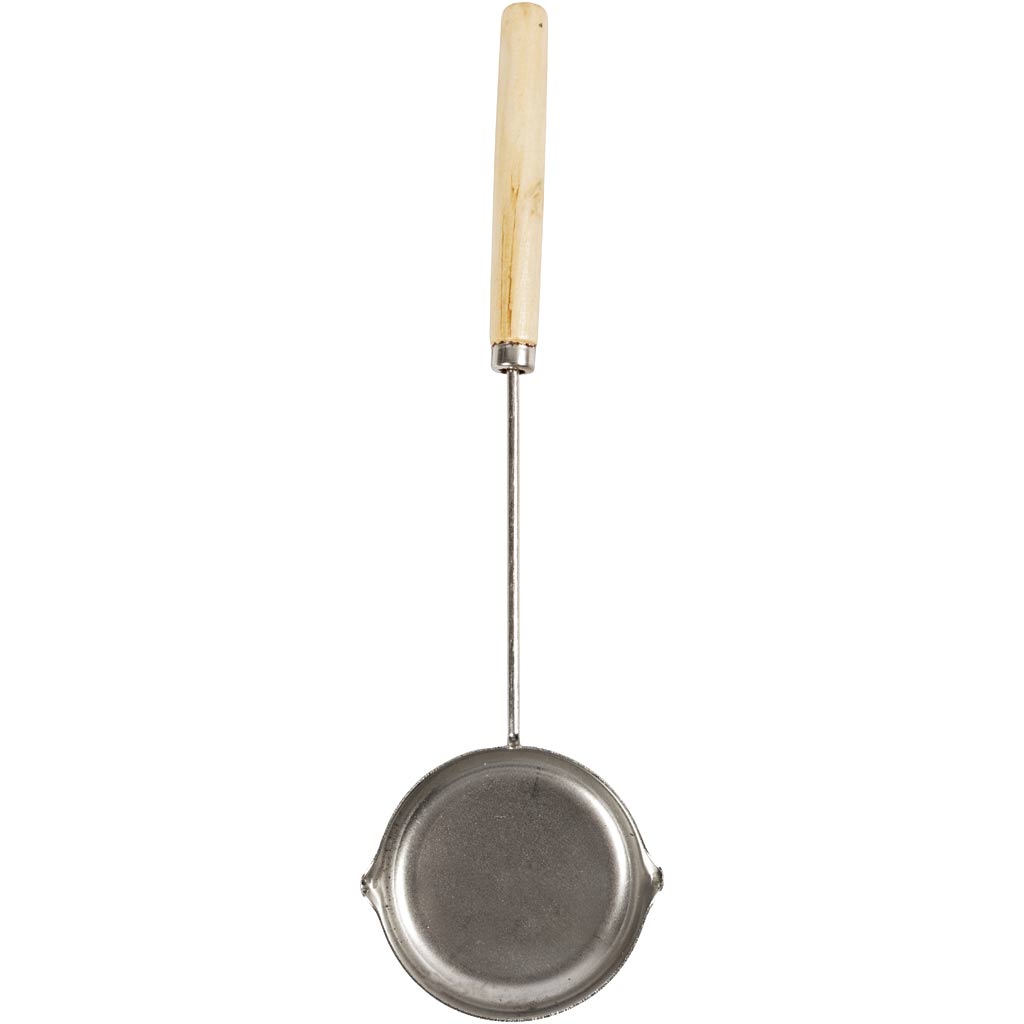 Tin giet- en smeltpan, d: 16 mm, l: 26 cm, d 6,5 cm, 1 stuk