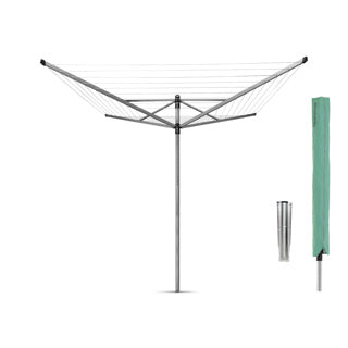 Brabantia lift-o-matic 60m + grondanker + hoes metallic grey