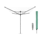Brabantia lift-o-matic 60m + grondanker + hoes metallic grey