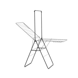 Brabantia hangon droogrek, 25 m met stang - mat zwart