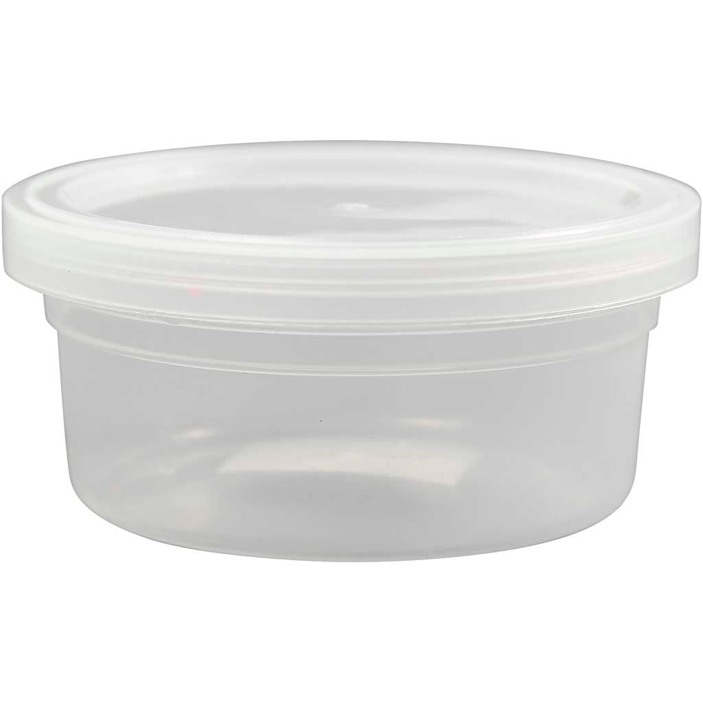 Creativ company plastic potje met deksel, h: 38 mm, d 84 mm, 125 ml, 20 stuk 1 doos