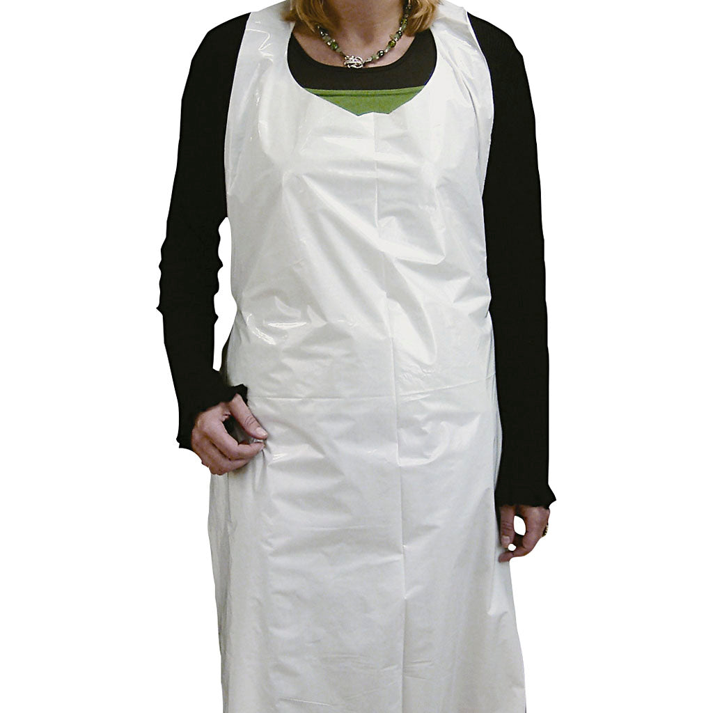 Creativ company wegwerp schort, h: 110 cm, b: 80 cm, wit, 100 stuk 1 doos