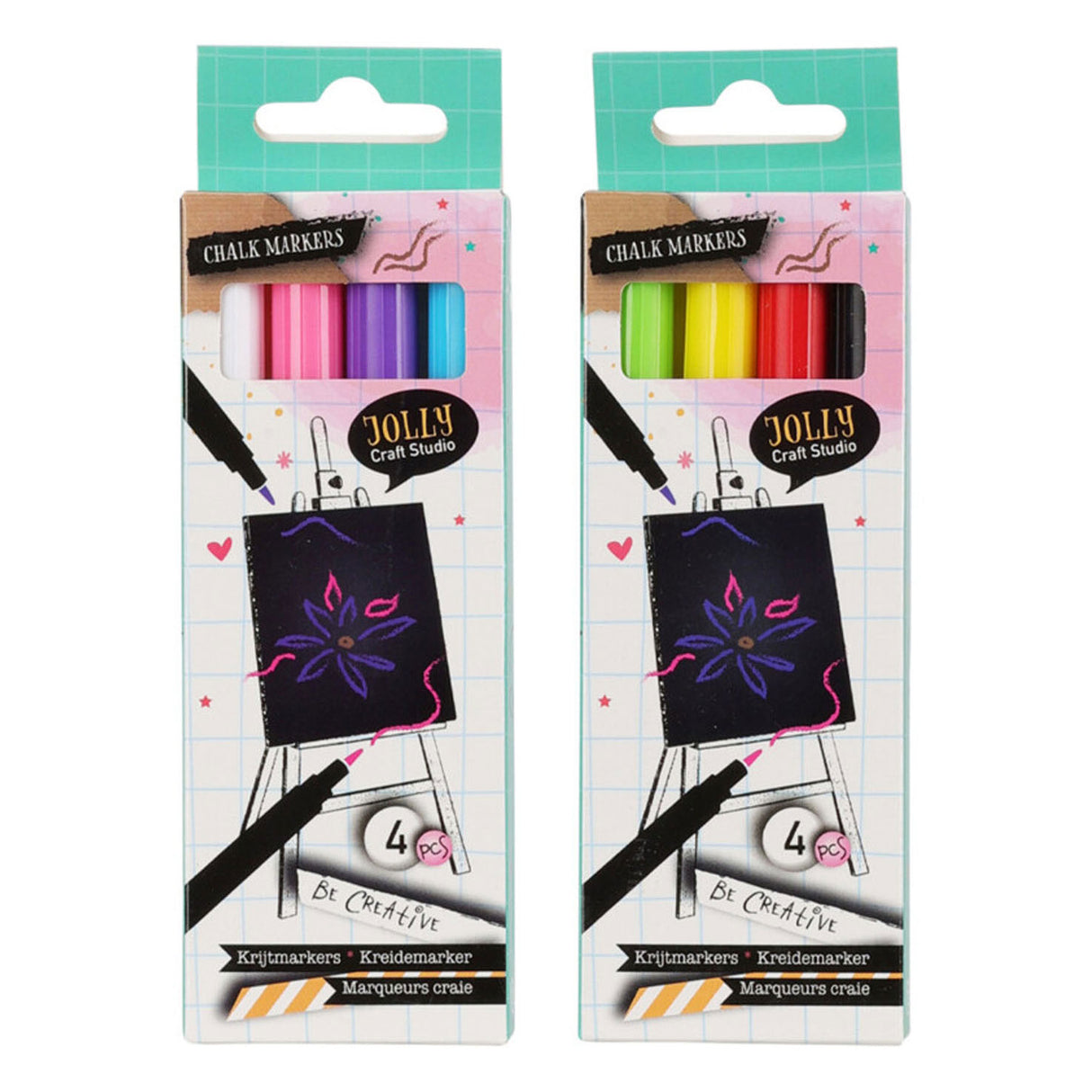 krijtmarkers, 4st.