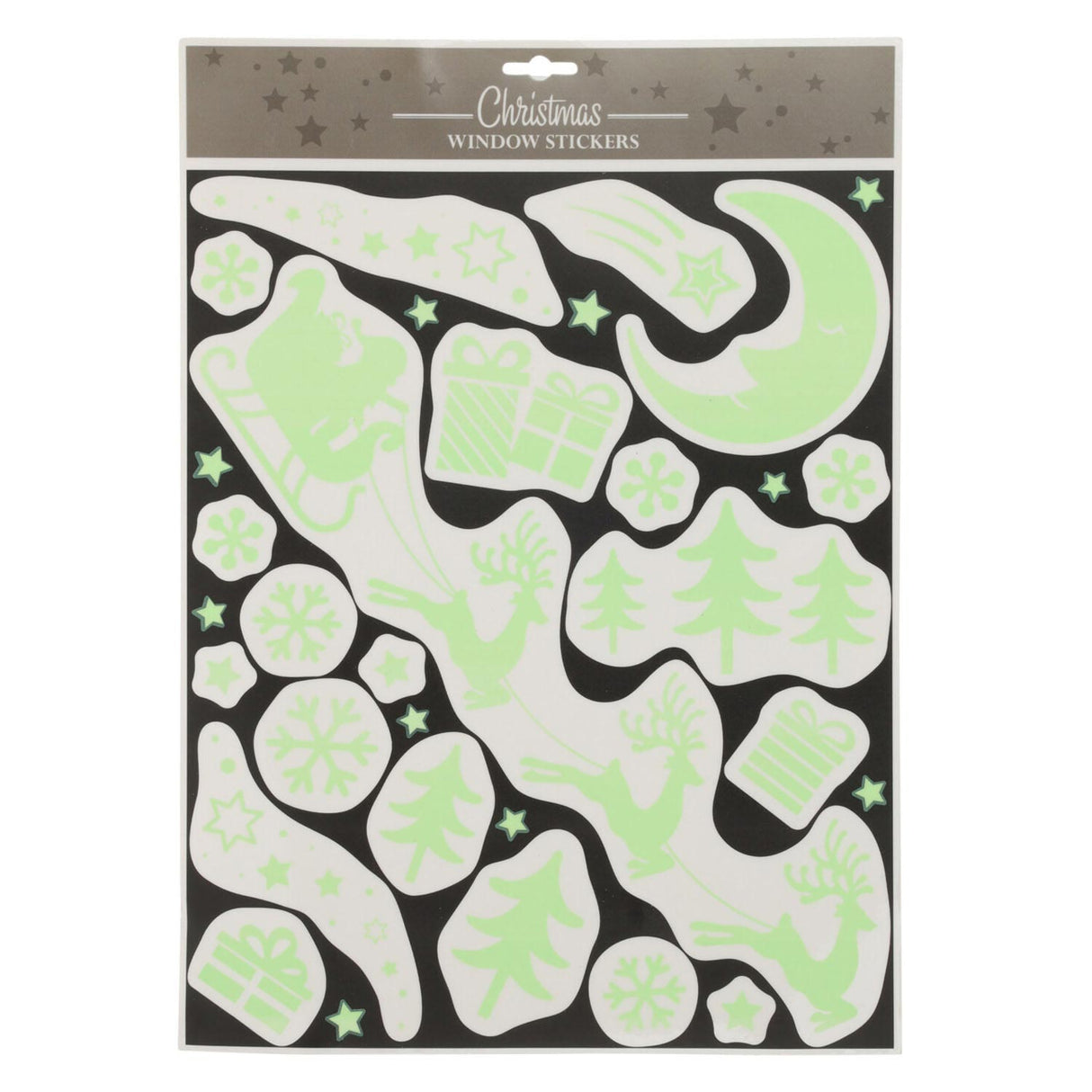 Raamstickers glow in the dark kerst
