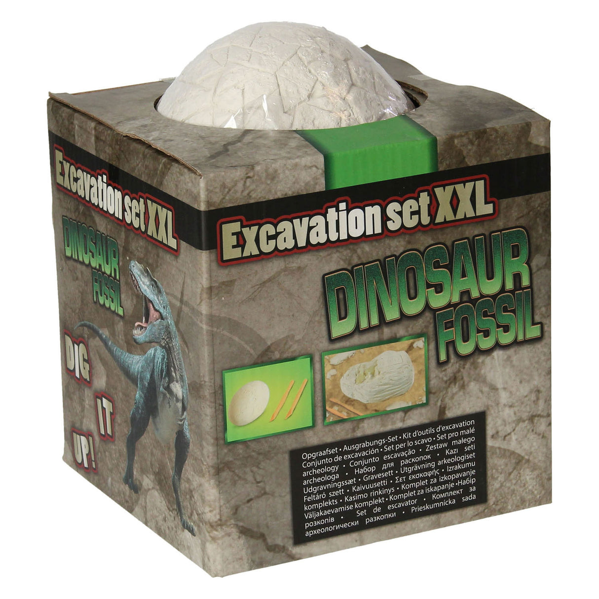 Uitgraafset xxl dino met 8 dino's