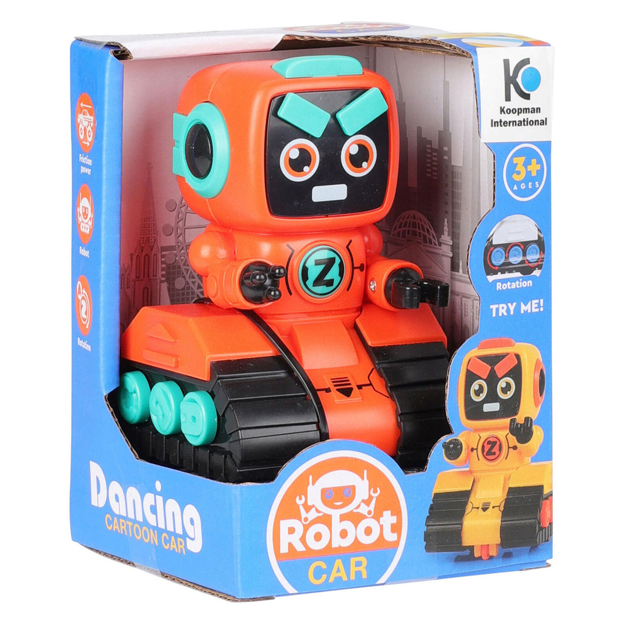 Frictie robot auto kleur, 12cm