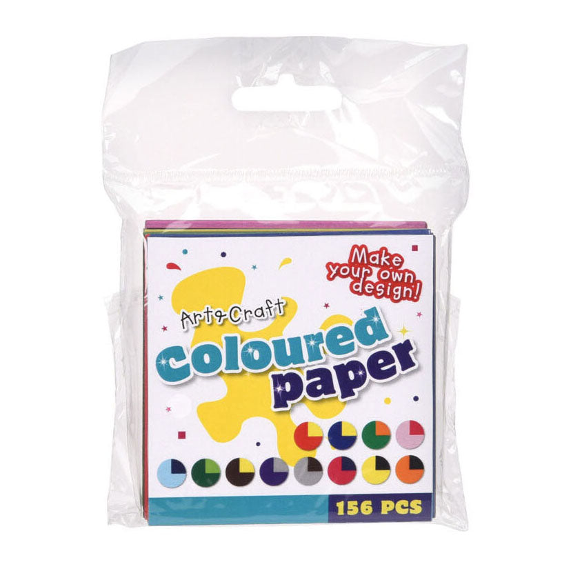 Gekleurd papier klein 156 vellen, 7,5x7,5cm