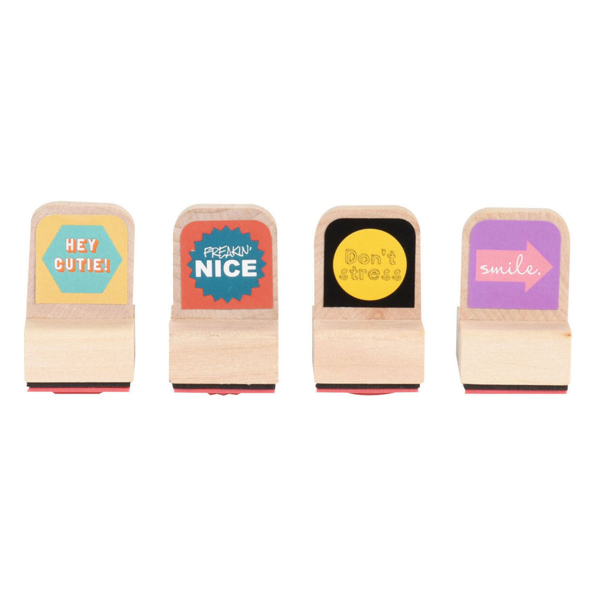 Stempel hout design, 4st.