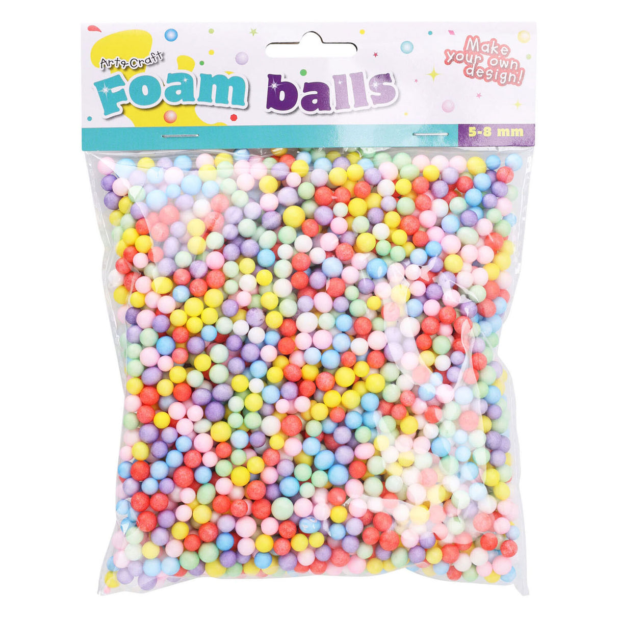 Gekleurde foamballetjes, 5-8mm.