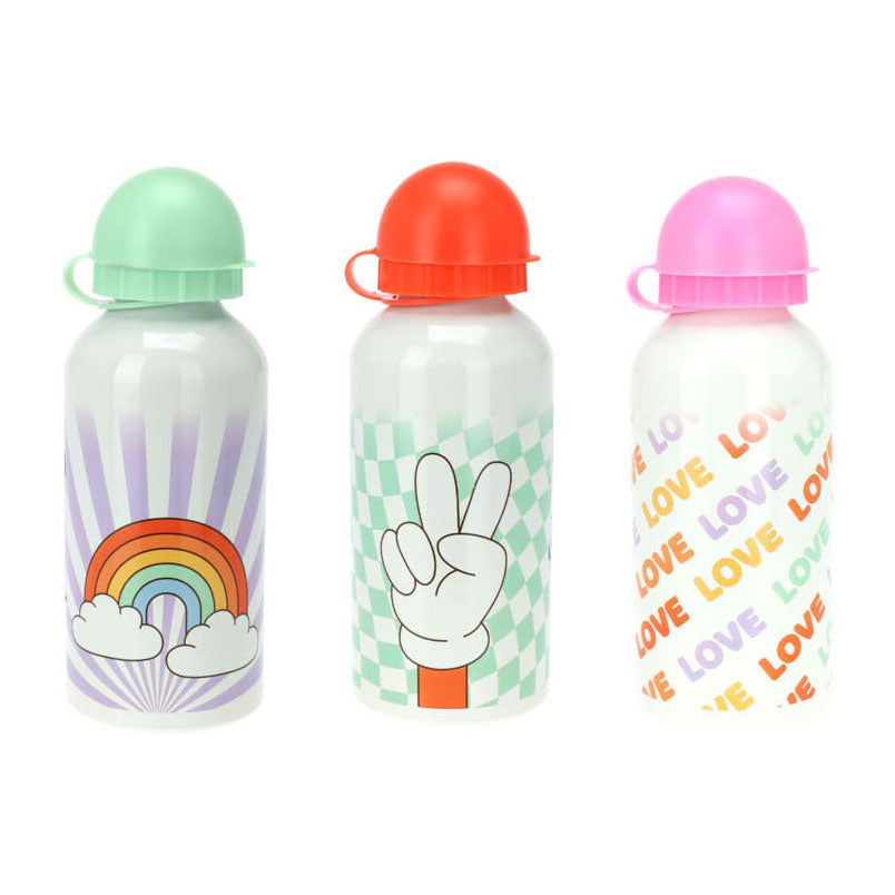 Sportfles met print aluminium, 350ml
