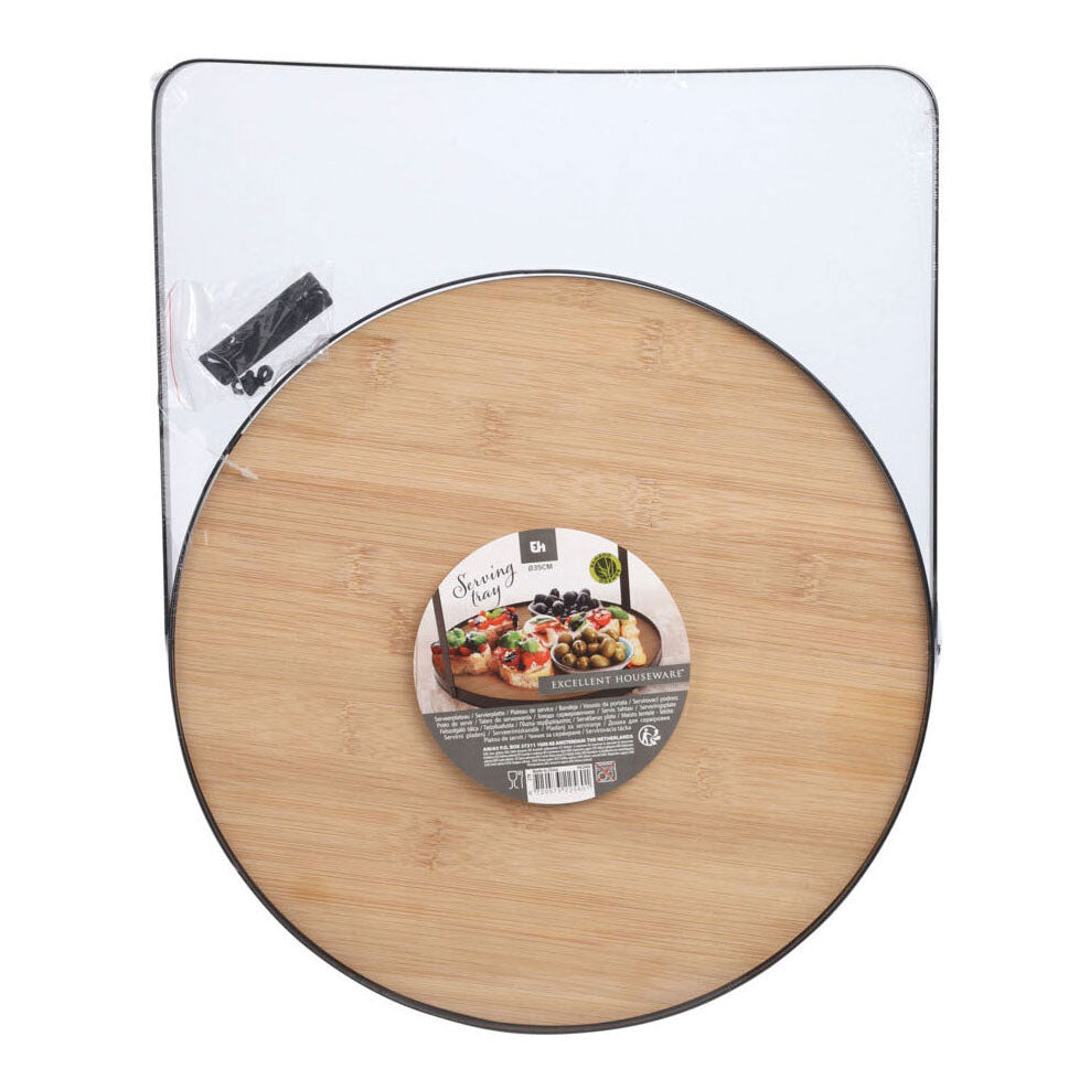 Serveerplateau bamboe metaal, 35cm