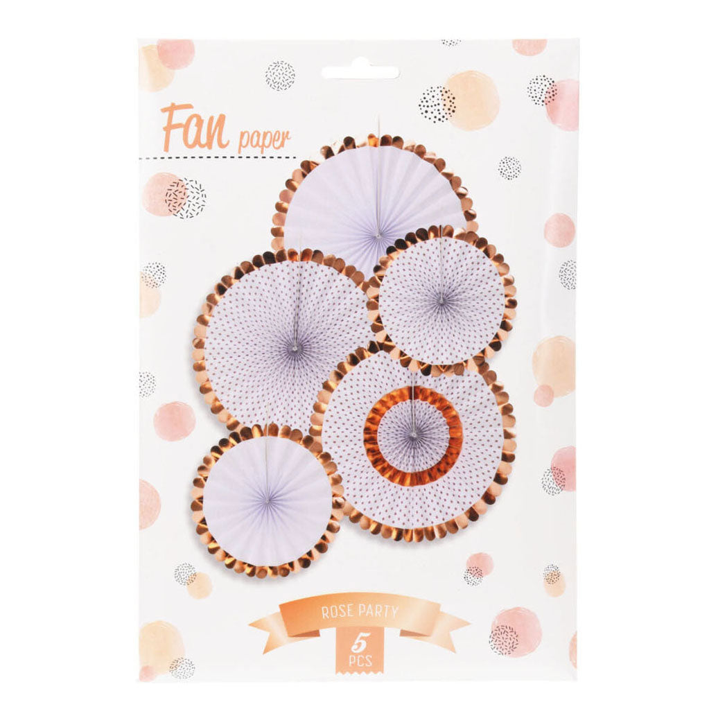 Waaier rose goud set van 5st.