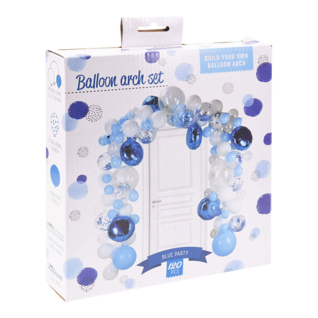 Bouw je eigen ballonnenboog set blauw, 120dlg.