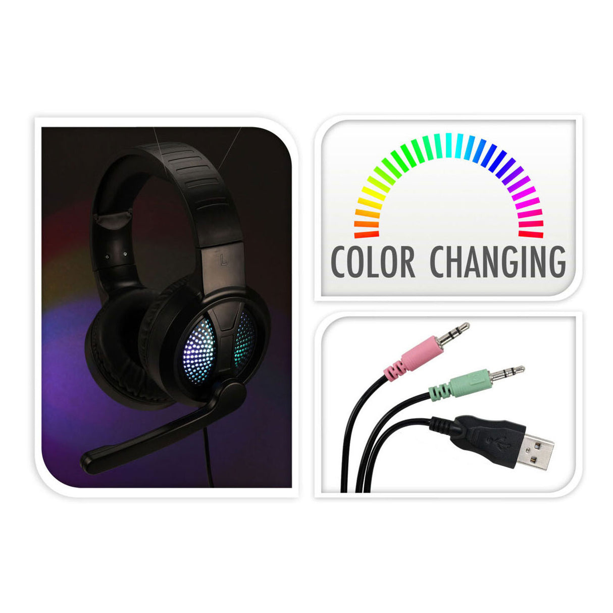 Headset gaming met microfoon en licht