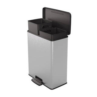 Curver pedaalemmer decobin duo 26l 26l zilver metallic