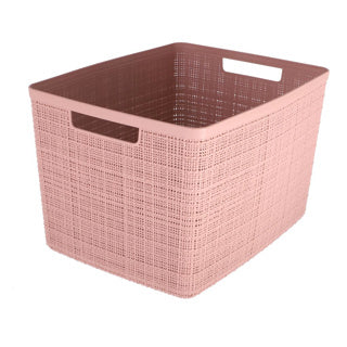 Curver opbergmand jute-look 20l roze
