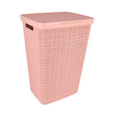 Curver wasmand met deksel jute-look 58l roze