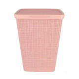 Curver wasmand met deksel jute-look 58l roze