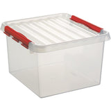 Sunware q-line box 26l transparant rood