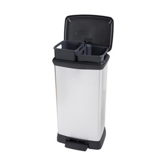 Curver pedaalemmer decobin duo 23l 23l zilver metallic