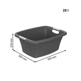 Rotho wasmand 25 liter flowers grey